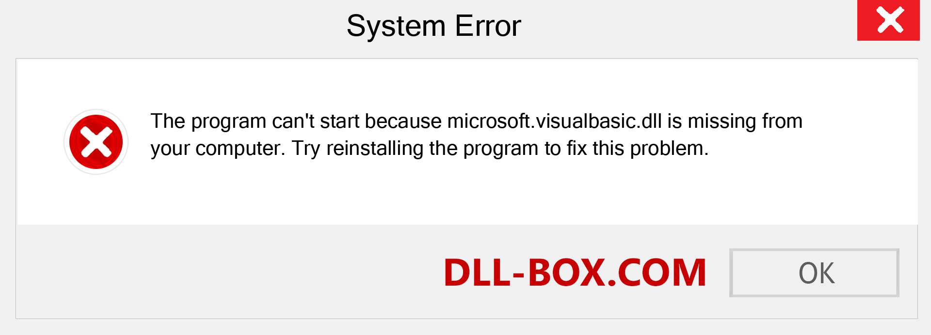  microsoft.visualbasic.dll file is missing?. Download for Windows 7, 8, 10 - Fix  microsoft.visualbasic dll Missing Error on Windows, photos, images