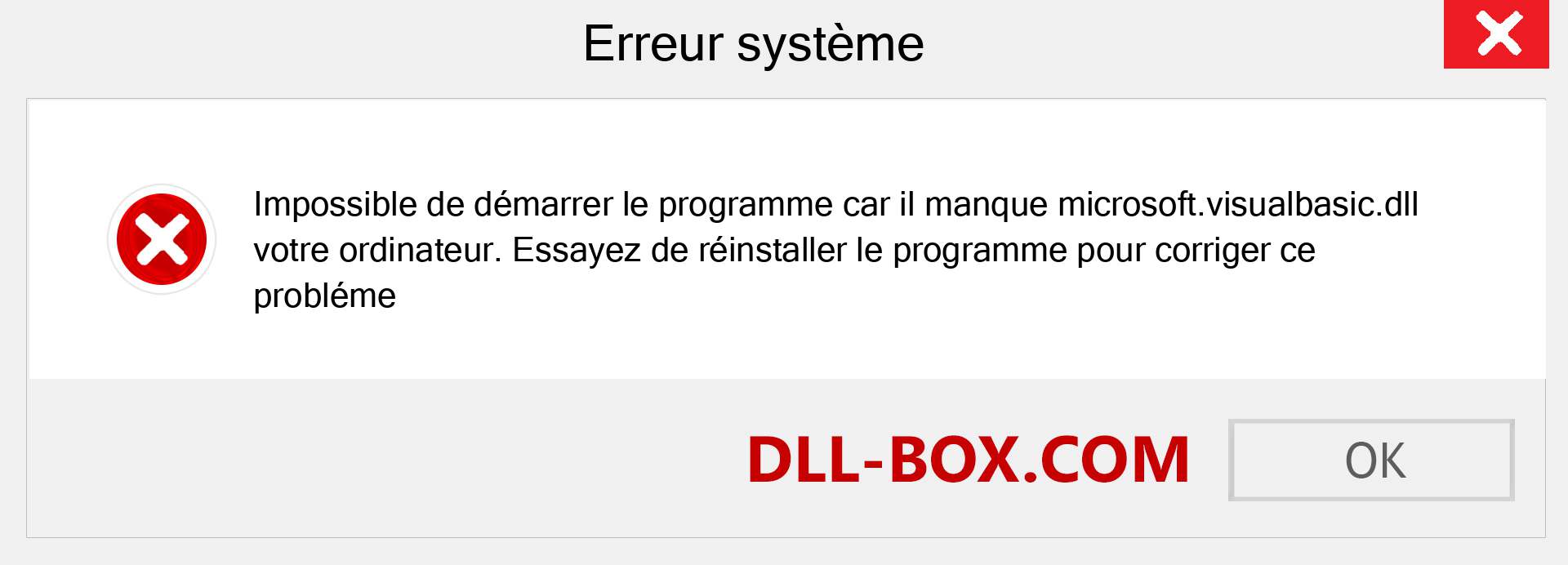 Le fichier microsoft.visualbasic.dll est manquant ?. Télécharger pour Windows 7, 8, 10 - Correction de l'erreur manquante microsoft.visualbasic dll sur Windows, photos, images